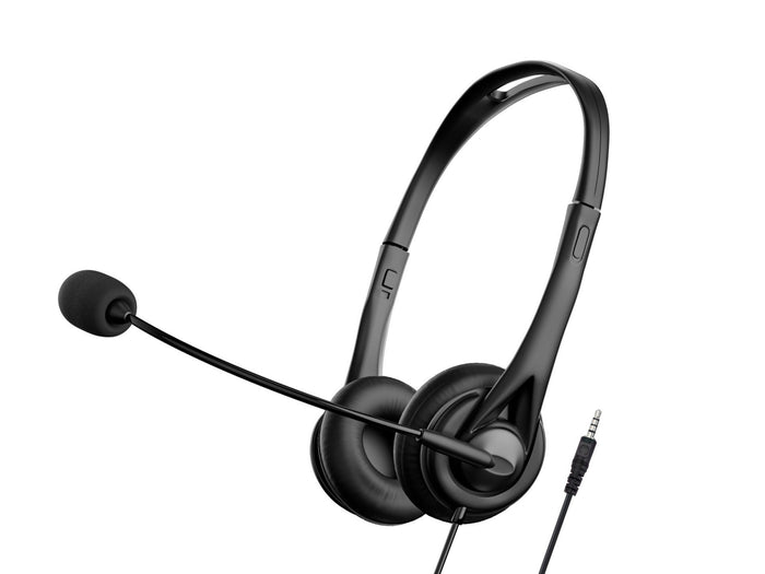 Fekete Techancy TH5233 vezetékes headset mikrofonnal