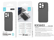 Fekete karbon hatású Techancy iPhone 15 telefontok