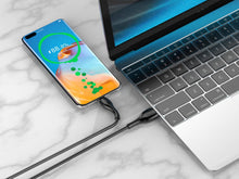 Fekete Techancy USB-A–USB-C adat- és töltőkábel