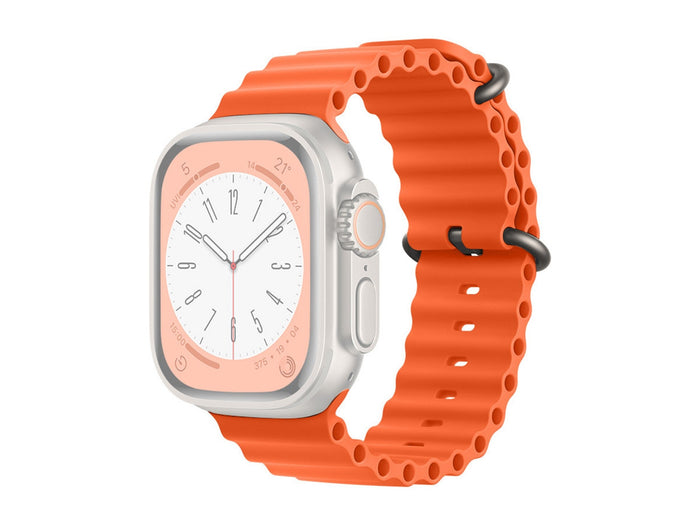 Narancssárga Techancy szilikon óraszíj Apple Watchhoz