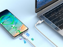 Fehér Techancy USB-A–USB-C kábel