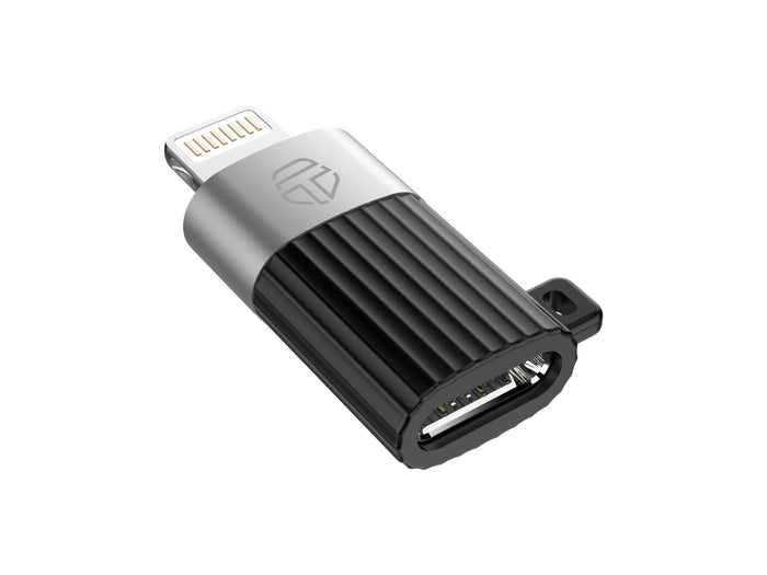 Fekete Techancy KK2105 OTG adapter Lightning–USB-C csatlakozással