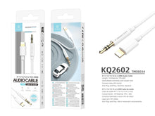 Fehér Techancy AUX audiokábel iPhone-hoz, 1 m