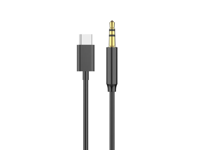 Fekete Techancy USB-C–3,5 mm audio kábel