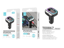 Fekete Techancy TE0867 Bluetooth FM-transzmitter autóba