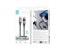 Fekete Techancy USB-C–Lightning kábel LED kijelzővel
