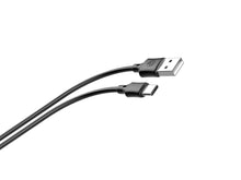 Fekete Techancy USB-A–USB-C töltőkábel 3 m hosszban