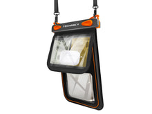 Bolsa Impermeavel para Telemovel Techancy TU7455, Bolso Duplo, 8.5 Polegadas, IPX8, Ate 10m, Ecra Tatil, Preto e Laranja-1
