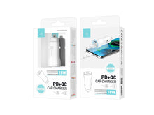 Fehér Techancy TC6411 autós töltő USB-A és USB-C porttal