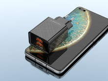Fekete Techancy USB töltő két USB-A porttal