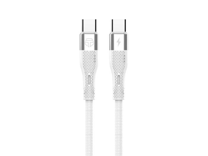 Fehér Techancy USB-C–USB-C gyorstöltő kábel