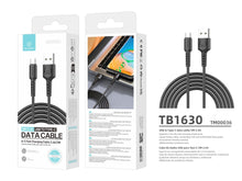 Fehér Techancy USB-A–USB-C adat- és töltőkábel