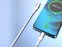 Fehér Techancy USB-C–USB-C fonott kábel