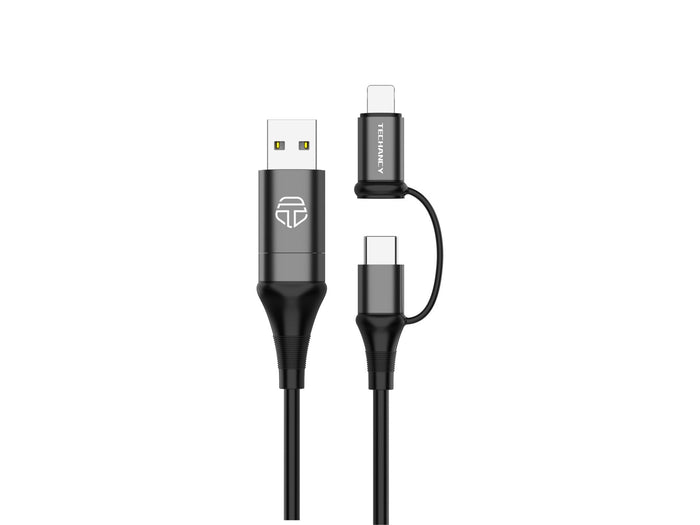 Fekete Techancy TB1740 4 az 1-ben USB adat- és töltőkábel