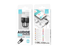 Fekete Techancy USB-C–3,5 mm audio adapter