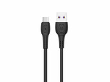 Fekete Techancy USB-A–USB-C kábel 1 m hosszban