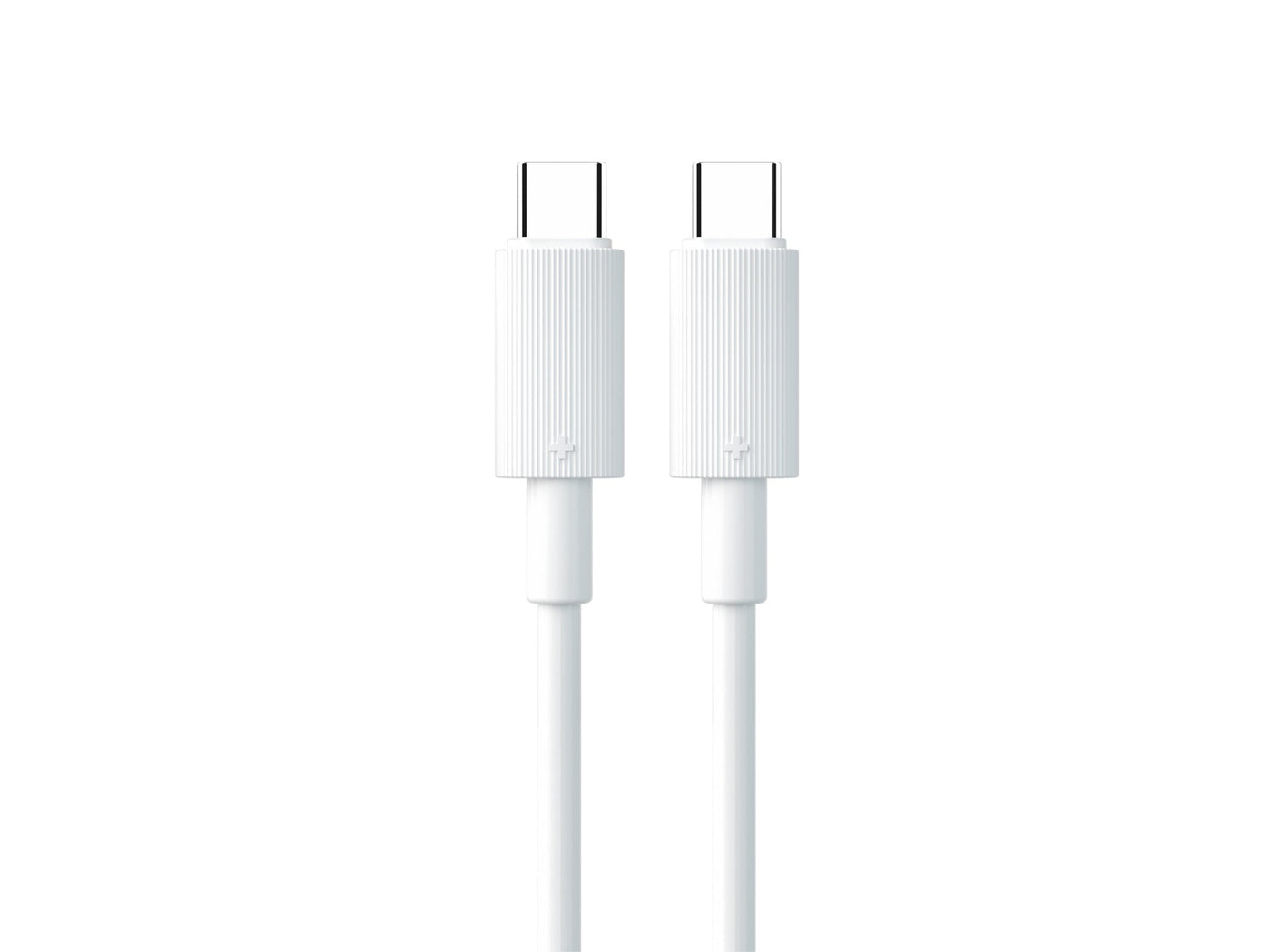 Fehér Techancy USB-C–USB-C gyorstöltő kábel