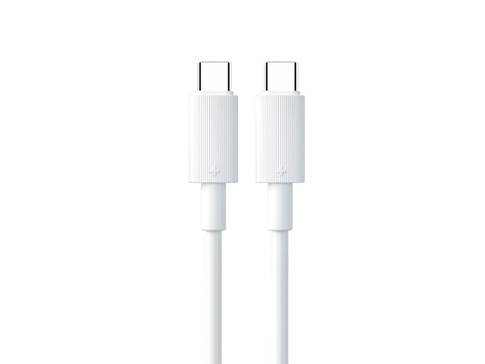 Fehér Techancy USB-C–USB-C gyorstöltő kábel