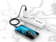 Fekete Techancy USB-A–USB-C töltőkábel 3 m hosszban