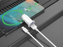 Fehér Techancy TC6407 mini autós töltő USB-C kábellel