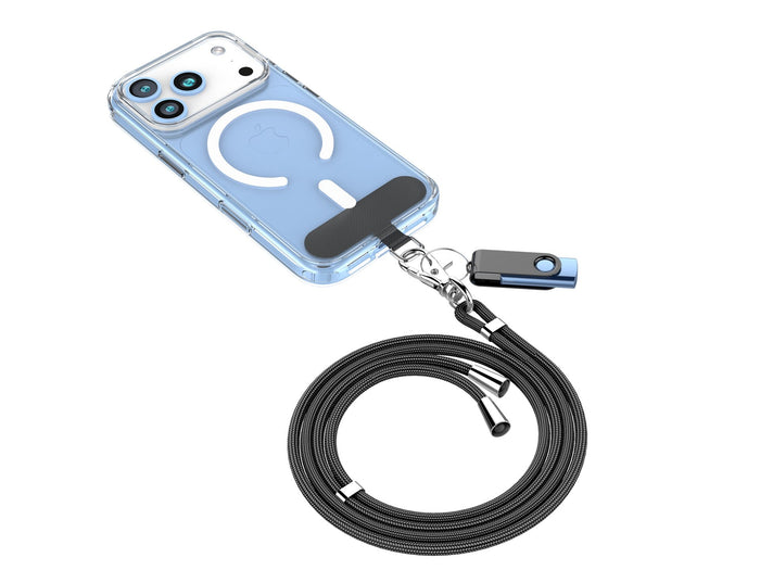 Fekete Techancy KC2107 univerzális telefontartó zsinór
