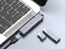 Szürke Techancy KT2906 USB-A hub három porttal