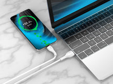 Fehér Techancy Micro USB adatkábel 1 méteres hosszban