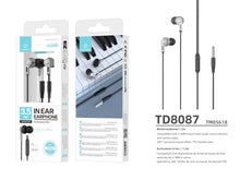 Fekete Techancy TD8088 fülhallgató mikrofonnal