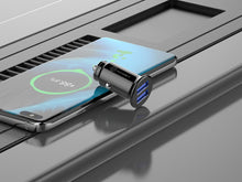 Fekete Techancy TC6417 mini autós töltő két USB-porttal
