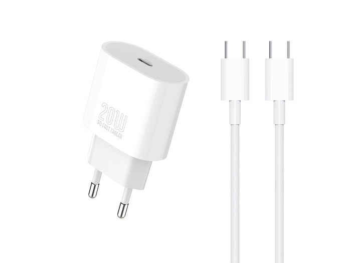 Fehér Techancy TA2824 USB-C gyorstöltő kábellel