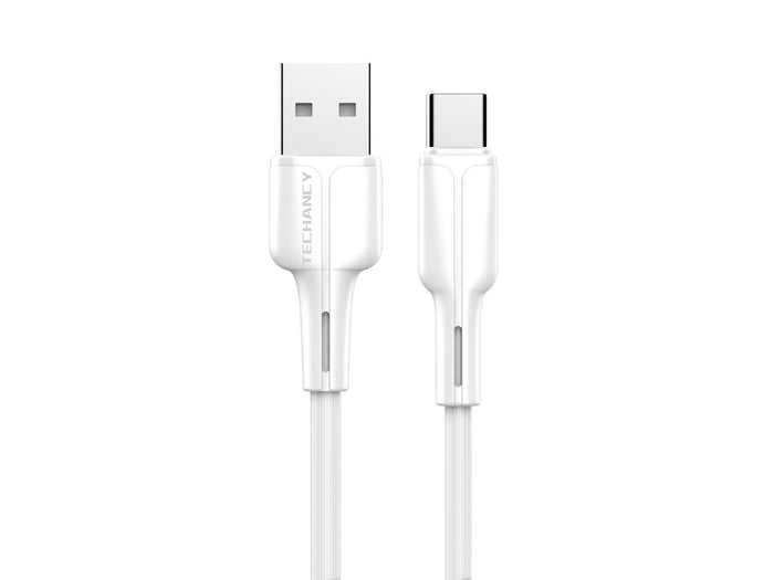 Fehér Techancy USB-A–USB-C adatkábel