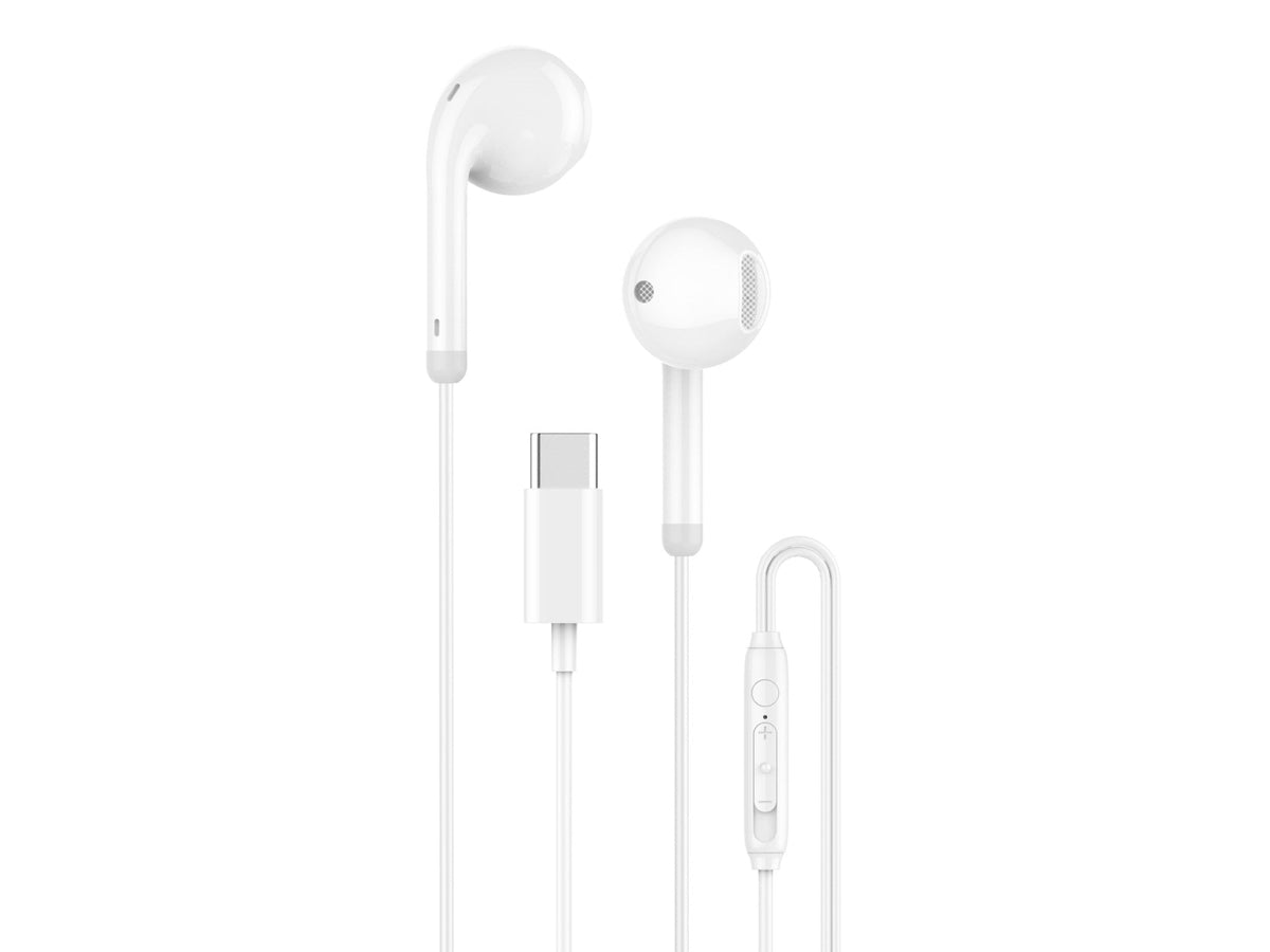 Auriculares USB-C com Fio Techancy TD8091, Som Estereo DSP, Microfone HD, Comandos, Plug and Play, Cabo 1.2m, Branco-0