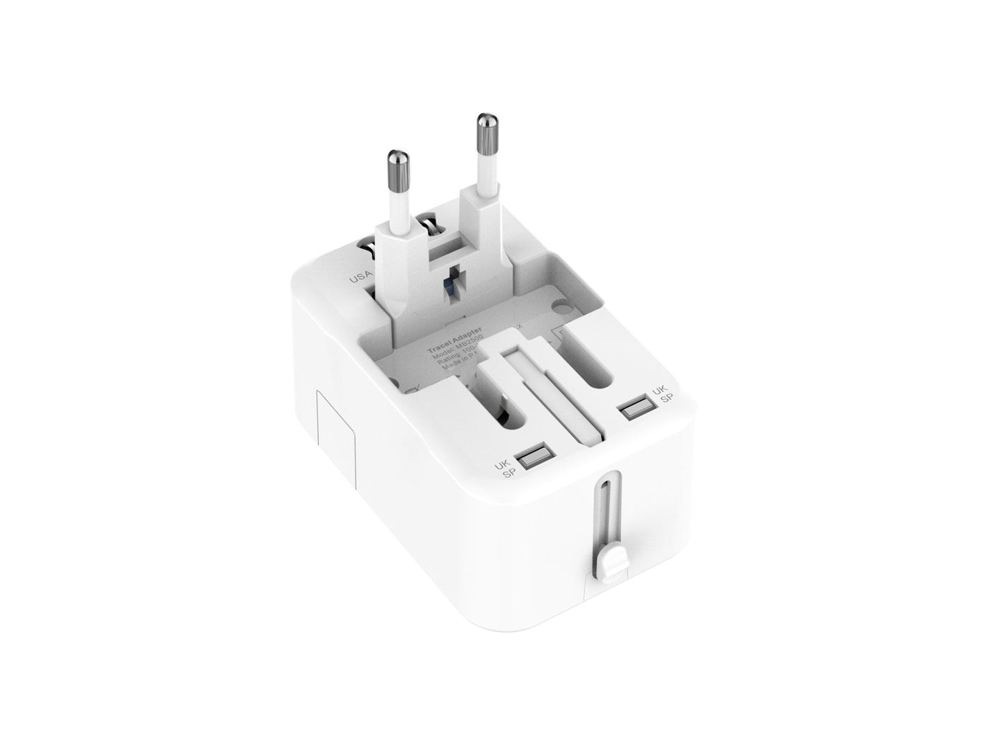 Fehér Techancy MB2500 univerzális utazóadapter