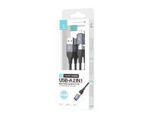 Fekete Techancy 2 az 1-ben USB adatkábel