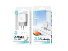Techancy Carregador De Parede Com Duas Portas Usb 2.4A Branco TA2754 Para Carregamento Rápido De Smartphones E Tablets-4