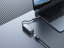 Szürke Techancy USB-A/USB-C Ethernet adapter RJ45 csatlakozóval