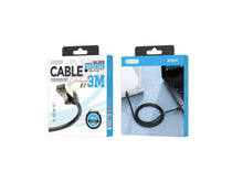 Fekete Techancy CAT-6 RJ45 hálózati kábel, 3 méter