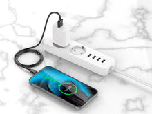 Fekete Techancy USB-A–USB-C adatkábel