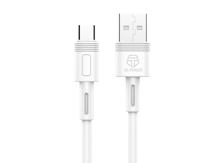 Fehér Techancy USB-A–USB-C adatkábel