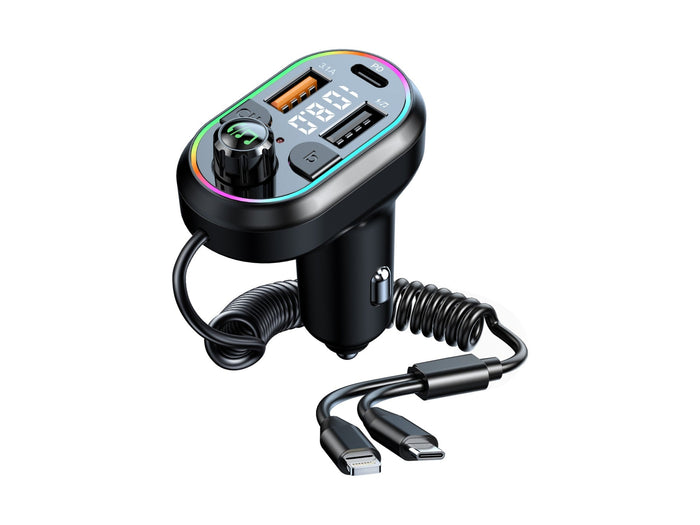 Fekete Techancy TE0869 Bluetooth FM transzmitter autóba