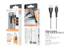 Fekete Techancy USB-A–USB-C adatkábel