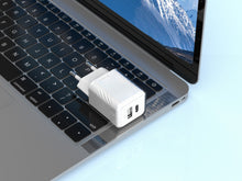 Fehér Techancy USB-C és USB-A fali töltő