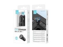 Fekete Techancy TC6412 autós töltő két USB-porttal