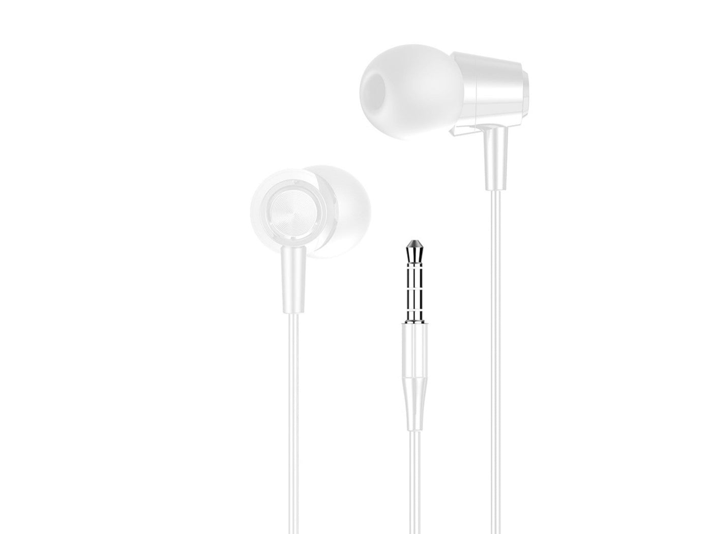 Fehér Techancy TD8025 vezetékes fülhallgató mikrofonnal