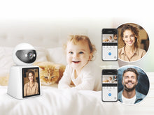 Fehér Techancy SH043 okos biztonsági kamera kijelzővel