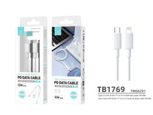 Fehér Techancy USB-C–Lightning gyorstöltő kábel