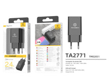 Fekete Techancy TA2771 USB-A hálózati töltő