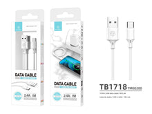 Fehér Techancy USB-A – USB-C adatkábel