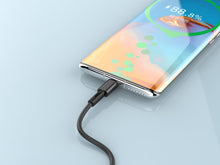 Fekete Techancy USB-A–USB-C adatkábel