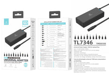 Fekete Techancy univerzális laptop töltő 120 W